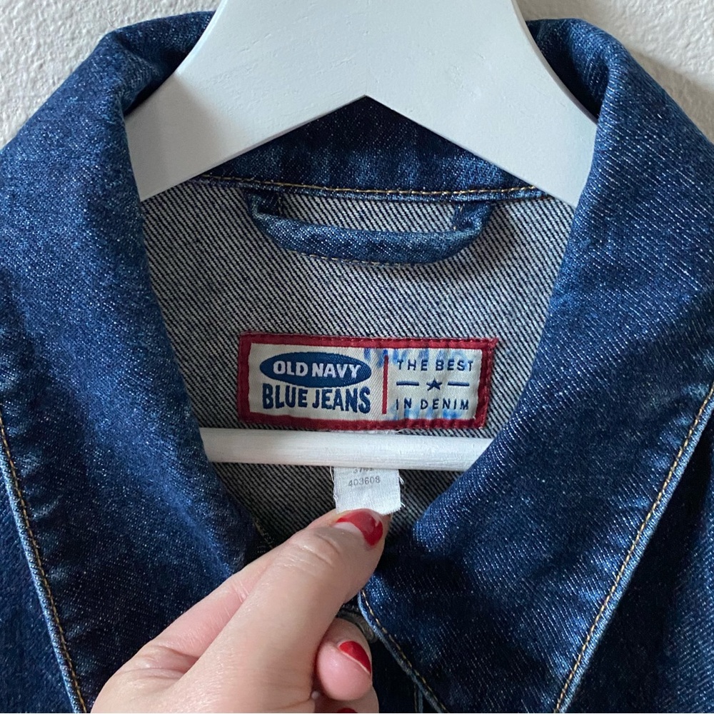 EUC Y2K Old Navy Blue Jeans Dark Wash Denim Jacket (Size:M) - Picture 9 of 10